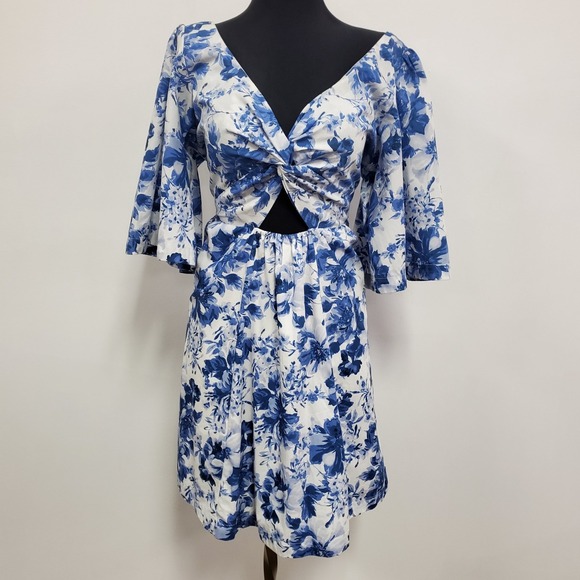 Abercrombie & Fitch Dresses & Skirts - Abercrombie & Fitch Womens Emerson Puff Sleeve Mini Dress Size M Blue Floral